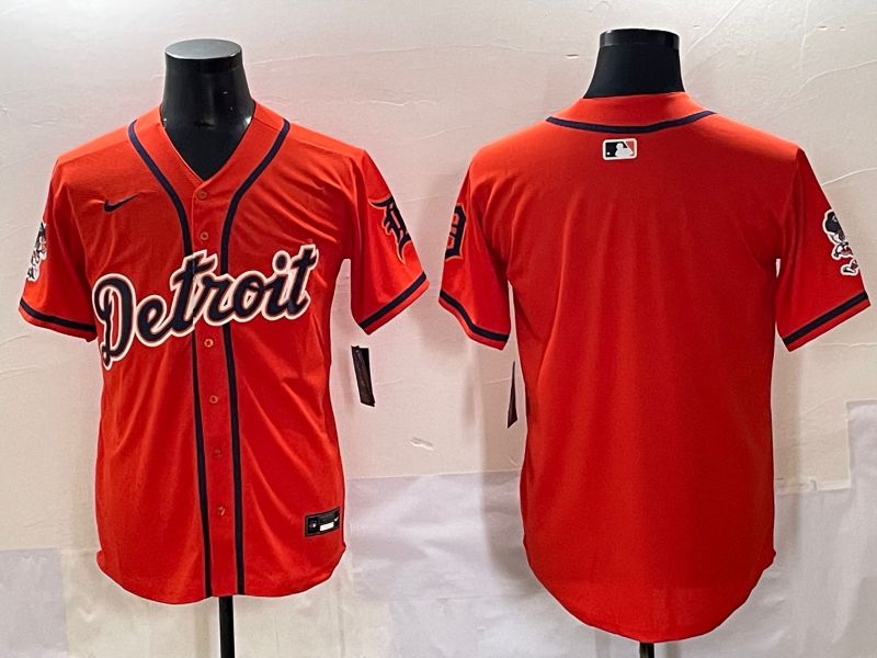 Men 2025 Detroit Tigers Blank Orange Fashion Nike MLB Jersey style 7151->detroit tigers->MLB Jersey
